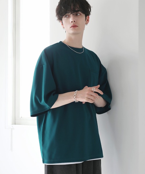 ETELIO（エテリオ）の「【26SS】【2点セット】接触冷感/抗菌防臭  梨地Tシャツ＆タンクトップアンサンブルセット（Tシャツ/カットソー・メンズ・ブラック/ブルーグリーン/ワイン/チャコール/ネイビー/ホワイト/グリーン/パープル/ホワイト系/ブラック系/ワイン系/ネイビー系・S/M/L/XL/XS）」の20枚目の写真