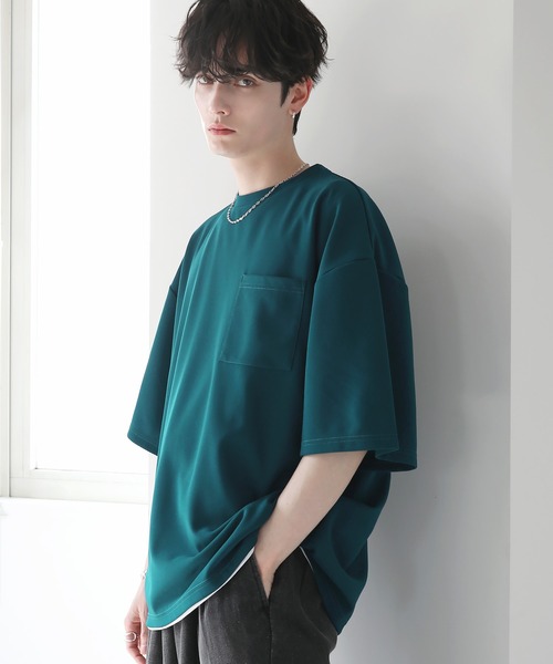 ETELIO（エテリオ）の「【26SS】【2点セット】接触冷感/抗菌防臭  梨地Tシャツ＆タンクトップアンサンブルセット（Tシャツ/カットソー・メンズ・ブラック/ブルーグリーン/ワイン/チャコール/ネイビー/ホワイト/グリーン/パープル/ホワイト系/ブラック系/ワイン系/ネイビー系・S/M/L/XL/XS）」の19枚目の写真