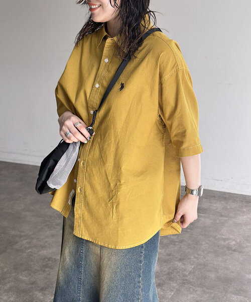 CPCM(シーピーシーエム)の「【U.S. POLO ASSN.】オックスピグメント半袖シャツ(シャツ/ブラウス・メンズ・グリーン/キャメル/ネイビー/ブラック・MEDIUM/LARGE)」の13枚目の写真
