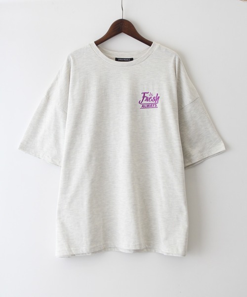 SpRay(スプレイ)の「バーガーメニュー BIG Tシャツ(Tシャツ/カットソー・レディース・スミクロ/イエロー/オートミール/ブルー/オフホワイト・FREE)」の18枚目の写真
