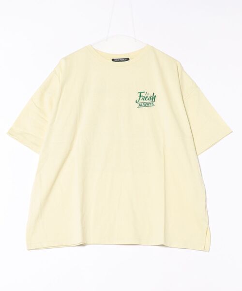 SpRay(スプレイ)の「バーガーメニュー BIG Tシャツ(Tシャツ/カットソー・レディース・スミクロ/イエロー/オートミール/ブルー/オフホワイト・FREE)」の15枚目の写真