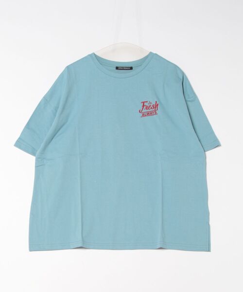 SpRay(スプレイ)の「バーガーメニュー BIG Tシャツ(Tシャツ/カットソー・レディース・スミクロ/イエロー/オートミール/ブルー/オフホワイト・FREE)」の6枚目の写真