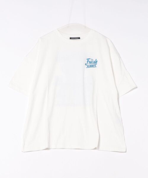 SpRay(スプレイ)の「バーガーメニュー BIG Tシャツ(Tシャツ/カットソー・レディース・スミクロ/イエロー/オートミール/ブルー/オフホワイト・FREE)」の9枚目の写真