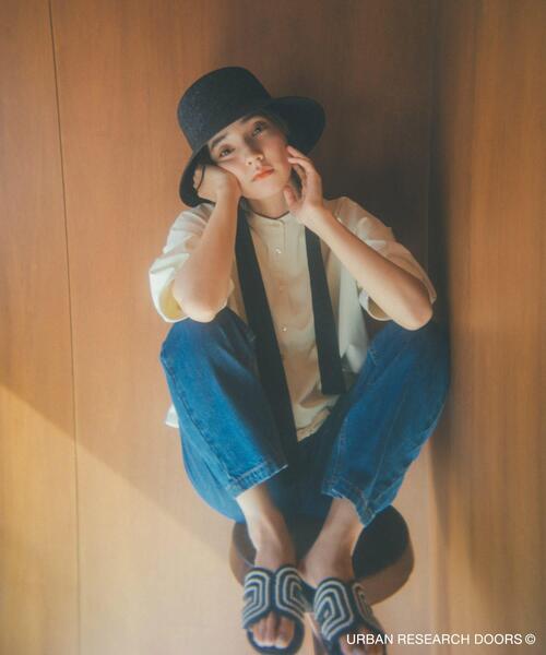 URBAN RESEARCH DOORS（アーバンリサーチドアーズ）の「『仁村紗和さん着用』『UR TECH』サマシェアドロストブラウス（シャツ/ブラウス・レディース・オフホワイト/チャコールグレー/ブルー・MEDIUM）」の9枚目の写真