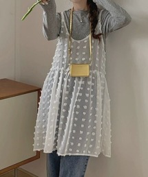 レイヤード刺繍シアーキャミチュニック