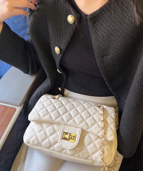 aquagarage(アクアガレージ)の「ノーカラーツイードジャケット(その他アウター・レディース・ホワイト系その他/ブラック・L/M)」の6枚目の写真