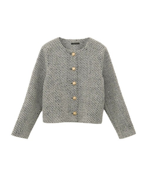 aquagarage(アクアガレージ)の「ノーカラーツイードジャケット(その他アウター・レディース・ホワイト系その他/ブラック・L/M)」の13枚目の写真