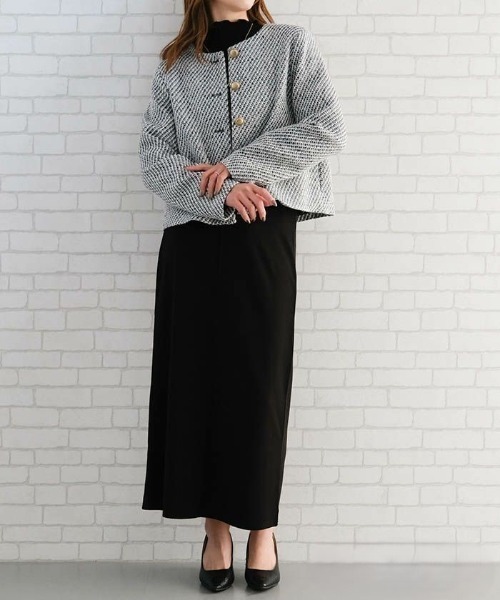 aquagarage(アクアガレージ)の「ノーカラーツイードジャケット(その他アウター・レディース・ホワイト系その他/ブラック・L/M)」の15枚目の写真