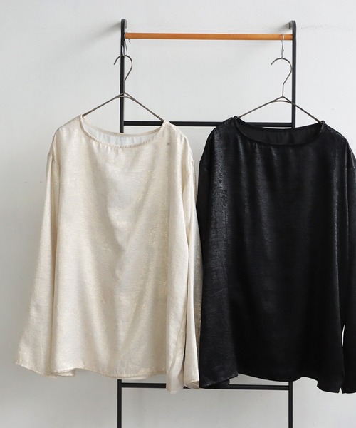 antiqua(アンティカ)の「光沢長袖プルオーバー(Tシャツ/カットソー・レディース・ホワイト系その他/ブラック・ONESIZE)」の14枚目の写真