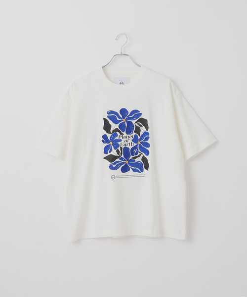 セール】【PLANET OF EARTH】フラワー エンブロイダリーTシャツ