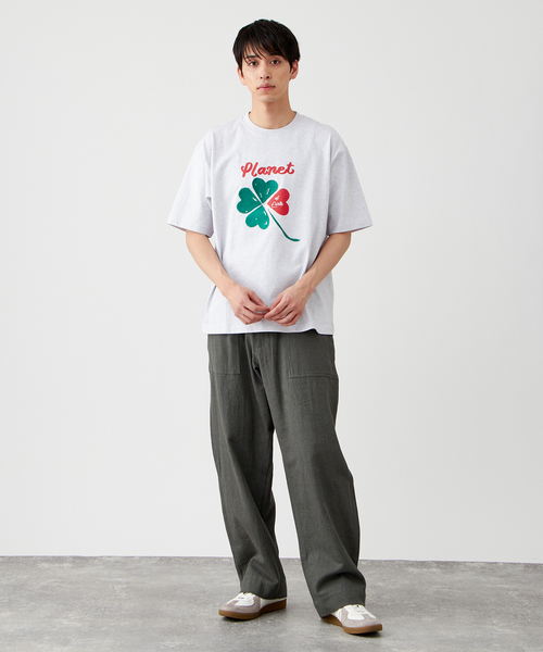 セール】【PLANET OF EARTH】フラワー エンブロイダリーTシャツ