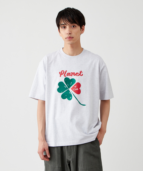PLANET OF EARTH】フラワー エンブロイダリーTシャツ（Tシャツ