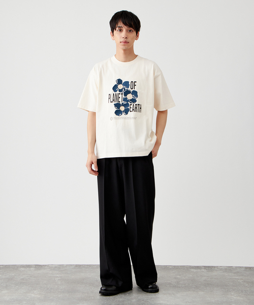 PLANET OF EARTH】フラワー エンブロイダリーTシャツ（Tシャツ