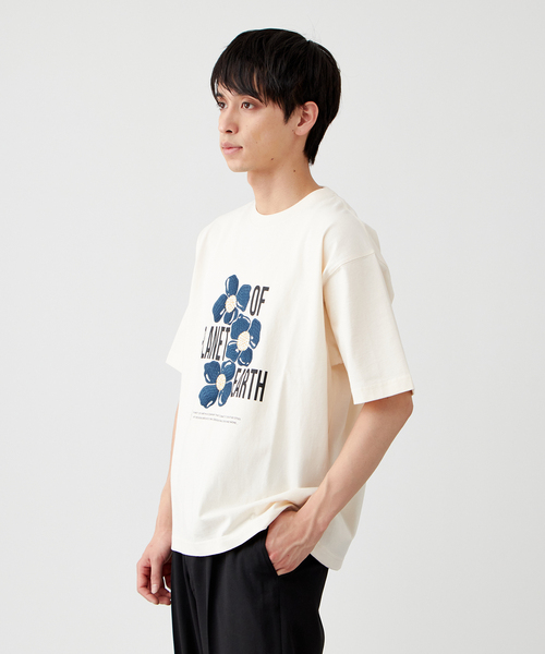B.C STOCK(ベーセーストック)の「【PLANET OF EARTH】フラワー エンブロイダリーTシャツ(Tシャツ/カットソー・メンズ・ホワイト/チャコールグレー/グレー/アイボリー・SMALL/MEDIUM/LARGE)」の6枚目の写真