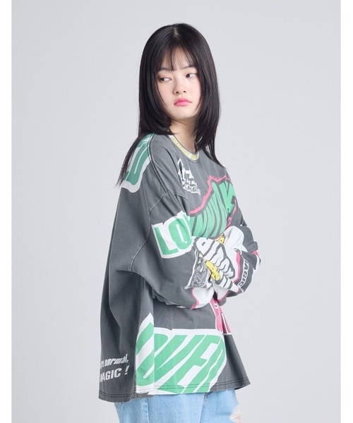Little sunny bite（リトルサニーバイト）の「racer long tee（Tシャツ/カットソー・レディース・グリーン/ブラック/ブルー・SMALL/MEDIUM）」の4枚目の写真