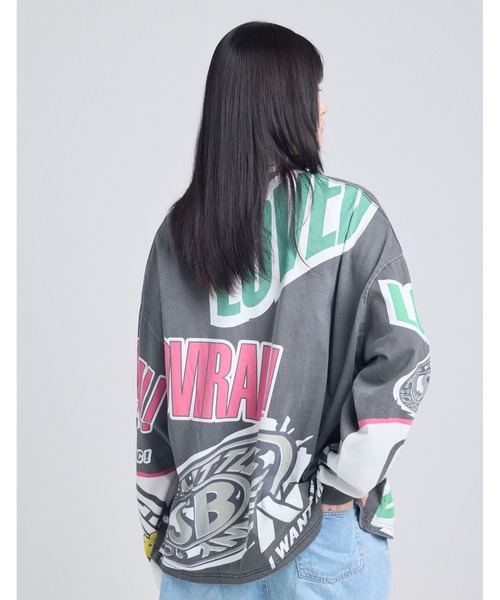 Little sunny bite（リトルサニーバイト）の「racer long tee（Tシャツ/カットソー・レディース・グリーン/ブラック/ブルー・SMALL/MEDIUM）」の5枚目の写真