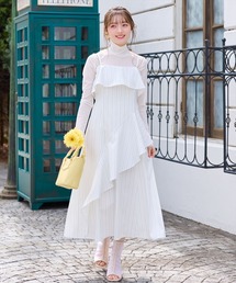 アシメフリルチェーン付きキャミワンピース