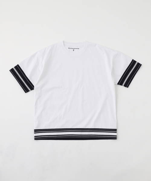 WHITE MOUNTAINEERING(ホワイトマウンテニアリング)の「White Mountaineering(ホワイトマウンテニアリング) RANDAM STRIPE Tシャツ WM2571532(Tシャツ/カットソー・メンズ・ホワイト・2)」の1枚目の写真