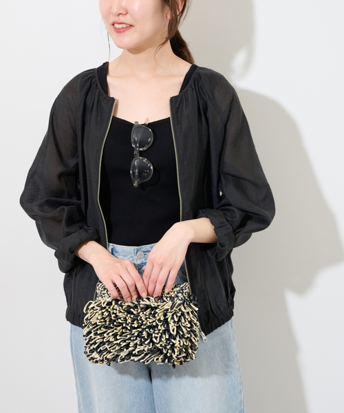 JOURNAL STANDARD relume（ジャーナルスタンダード　レリューム）の「シアージップブルゾン（その他アウター・レディース・ブラック/ベージュ・FREE）」の6枚目の写真