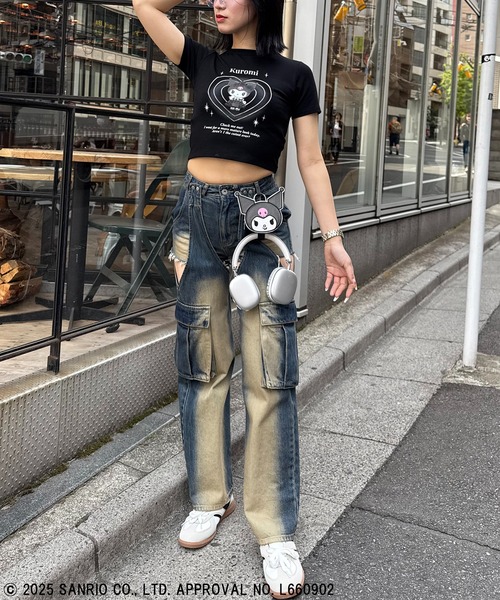 4GEEKS BY SPIRALGIRL（フォーギークスバイスパイラルガール）の「【Sanrio characters/サンリオキャラクターズ】クロミＴシャツ（Tシャツ/カットソー・レディース・ブラック・FREE）」の2枚目の写真