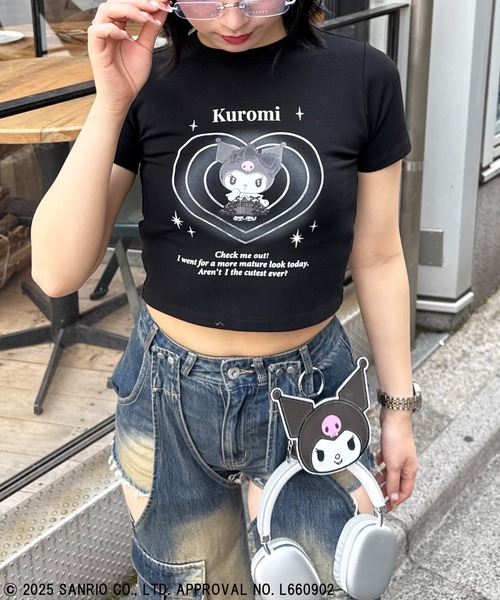 4GEEKS BY SPIRALGIRL（フォーギークスバイスパイラルガール）の「【Sanrio characters/サンリオキャラクターズ】クロミＴシャツ（Tシャツ/カットソー・レディース・ブラック・FREE）」の3枚目の写真