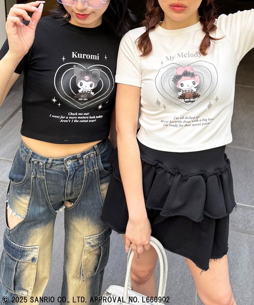 4GEEKS BY SPIRALGIRL（フォーギークスバイスパイラルガール）の「【Sanrio characters/サンリオキャラクターズ】クロミＴシャツ（Tシャツ/カットソー・レディース・ブラック・FREE）」の6枚目の写真