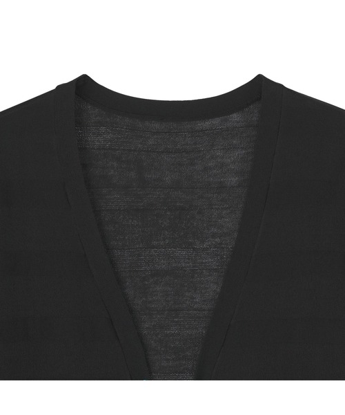TOKYO SHIRTS(トウキョウシャツ)の「シャドーボーダー トッパーカーディガン(ニット/セーター・レディース・ラベンダー/ブラック・L/M)」の4枚目の写真