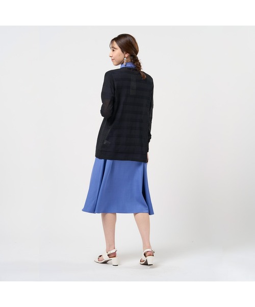 TOKYO SHIRTS(トウキョウシャツ)の「シャドーボーダー トッパーカーディガン(ニット/セーター・レディース・ラベンダー/ブラック・L/M)」の12枚目の写真
