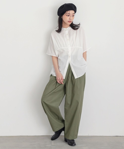 n'OrLABEL(ノアールレーベル)の「【機能素材】『綿麻混バレルレッグパンツ』(その他パンツ・レディース・カーキ/チャコール/ネイビー・2/1)」の19枚目の写真