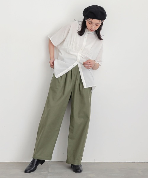 n'OrLABEL(ノアールレーベル)の「【機能素材】『綿麻混バレルレッグパンツ』(その他パンツ・レディース・カーキ/チャコール/ネイビー・2/1)」の20枚目の写真