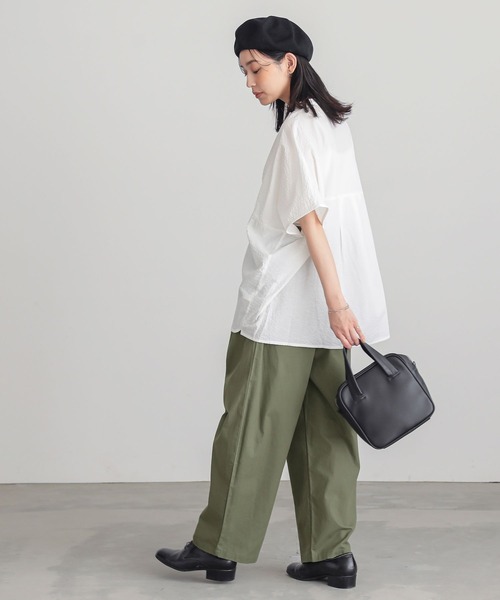 n'OrLABEL(ノアールレーベル)の「【機能素材】『綿麻混バレルレッグパンツ』(その他パンツ・レディース・カーキ/チャコール/ネイビー・2/1)」の11枚目の写真