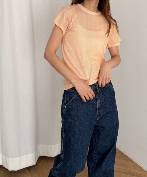 CANAL JEAN(キャナルジーン)の「Miller ライトパネルリブクルーTee(Tシャツ/カットソー・レディース・オレンジ系その他/ネイビー系・ONE SIZE)」の12枚目の写真