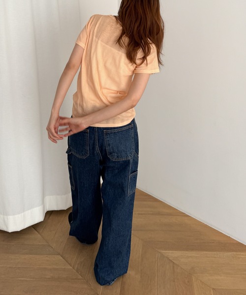 CANAL JEAN(キャナルジーン)の「Miller ライトパネルリブクルーTee(Tシャツ/カットソー・レディース・オレンジ系その他/ネイビー系・ONE SIZE)」の11枚目の写真