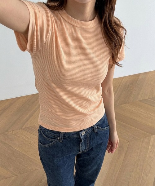 CANAL JEAN(キャナルジーン)の「Miller ライトパネルリブクルーTee(Tシャツ/カットソー・レディース・オレンジ系その他/ネイビー系・ONE SIZE)」の10枚目の写真