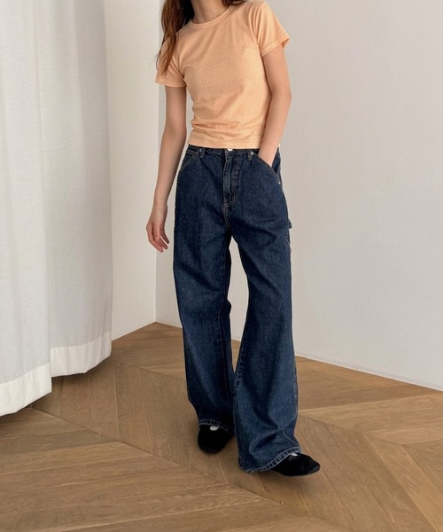 CANAL JEAN(キャナルジーン)の「Miller ライトパネルリブクルーTee(Tシャツ/カットソー・レディース・オレンジ系その他/ネイビー系・ONE SIZE)」の9枚目の写真