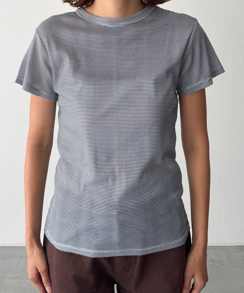 CANAL JEAN(キャナルジーン)の「Miller ライトパネルリブクルーTee(Tシャツ/カットソー・レディース・オレンジ系その他/ネイビー系・ONE SIZE)」の8枚目の写真