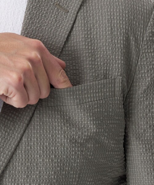 セール】【セットアップ対応】シアサッカージャケット（テーラード