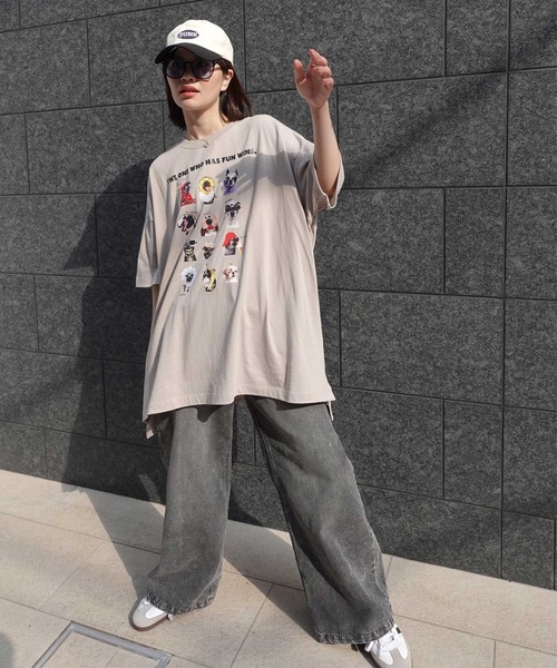 CORNERS（コーナーズ）の「ゆかいなワンコTシャツ（Tシャツ/カットソー・レディース・ホワイト/ブラック/ピンク/グリーン/グレイッシュベージュ・FREE）」の7枚目の写真