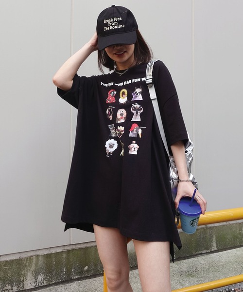 CORNERS（コーナーズ）の「ゆかいなワンコTシャツ（Tシャツ/カットソー・レディース・ホワイト/ブラック/ピンク/グリーン/グレイッシュベージュ・FREE）」の17枚目の写真