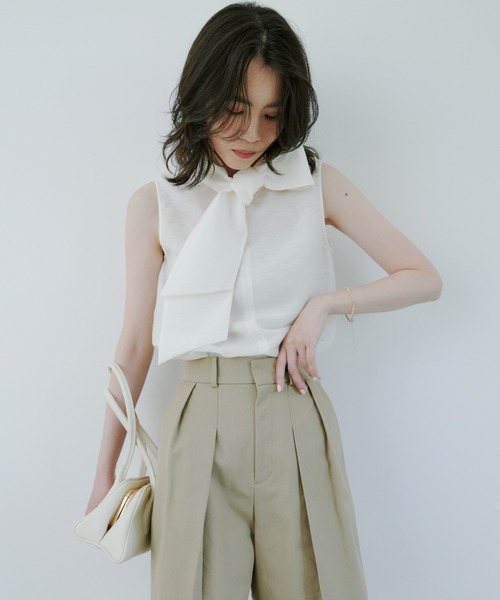 anuans（アニュアンス）の「【ZOZO限定カラー】シアールーバンブラウス（シャツ/ブラウス・レディース・ブラウン/ベージュ/サックスブルー/ブラック/アイボリー・FREE）」の7枚目の写真