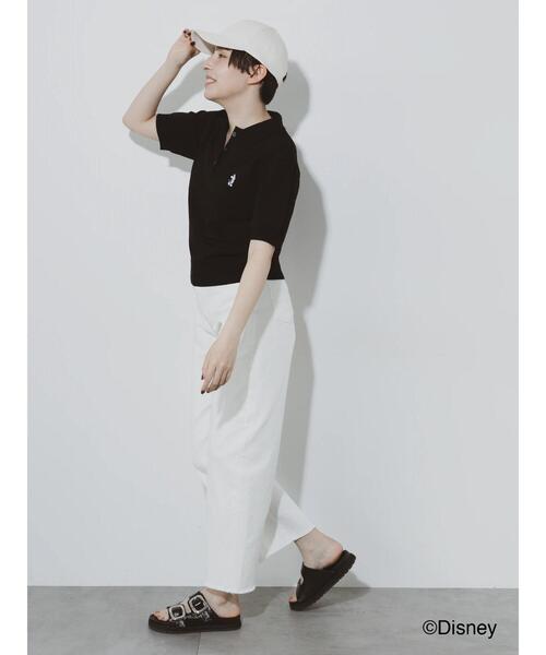 Te chichi(テチチ)の「【Disney】ミッキー/ワンポイント刺繍キャップ(ハット・レディース・オフホワイト/ブラック・F)」の5枚目の写真