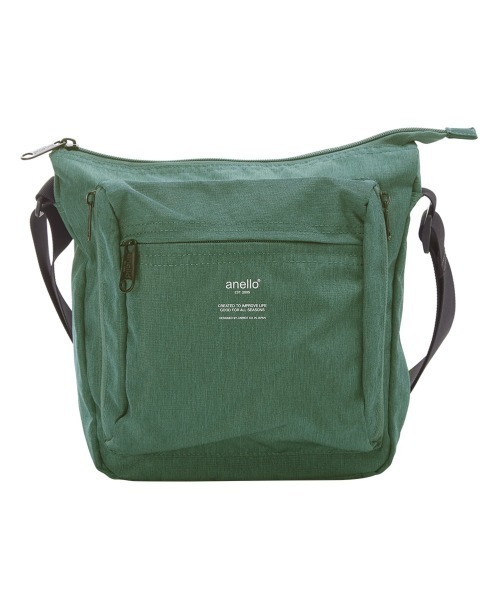 anello（アネロ）の「アネロ anello リップストップ杢調ポリ 縦型ショルダーバッグ AT-H1812（ショルダーバッグ・レディース・ネイビー/グリーン・FREE）」の2枚目の写真