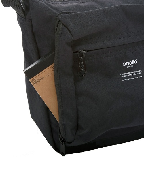 anello（アネロ）の「アネロ anello リップストップ杢調ポリ 縦型ショルダーバッグ AT-H1812（ショルダーバッグ・レディース・ネイビー/グリーン・FREE）」の10枚目の写真