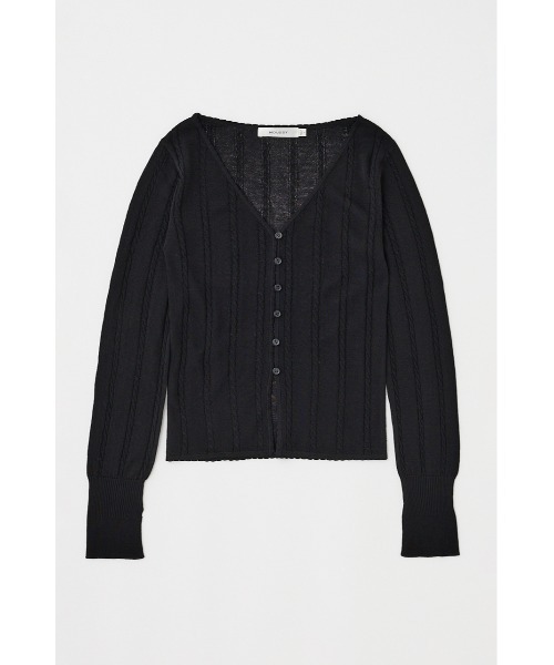 MOUSSY(マウジー)の「SHEER CABLE カーディガン(カーディガン/ボレロ・レディース・ホワイト/レッド/ブラック・FREE)」の12枚目の写真
