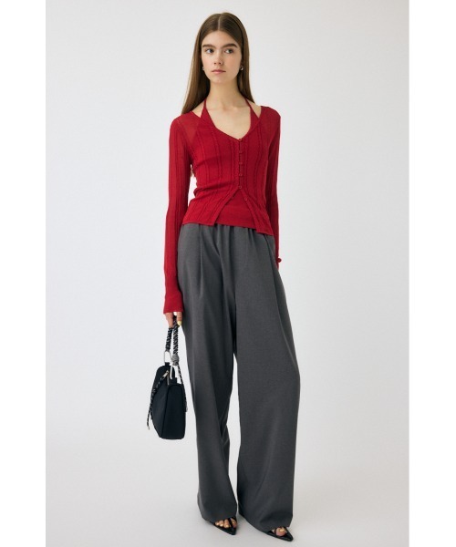 MOUSSY(マウジー)の「SHEER CABLE カーディガン(カーディガン/ボレロ・レディース・ホワイト/レッド/ブラック・FREE)」の9枚目の写真