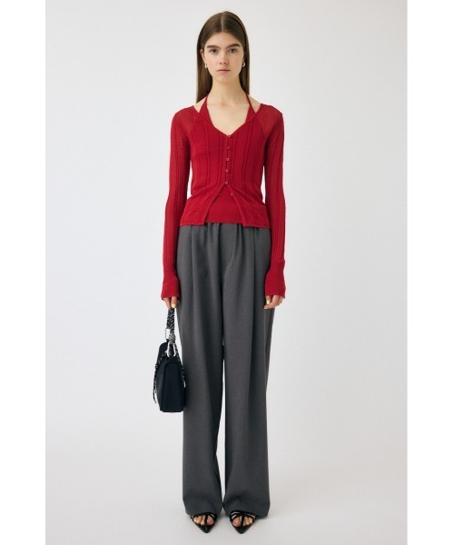 MOUSSY(マウジー)の「SHEER CABLE カーディガン(カーディガン/ボレロ・レディース・ホワイト/レッド/ブラック・FREE)」の8枚目の写真