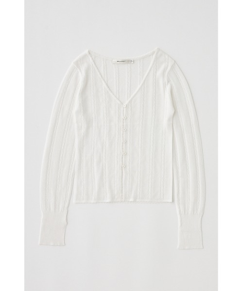 MOUSSY(マウジー)の「SHEER CABLE カーディガン(カーディガン/ボレロ・レディース・ホワイト/レッド/ブラック・FREE)」の21枚目の写真