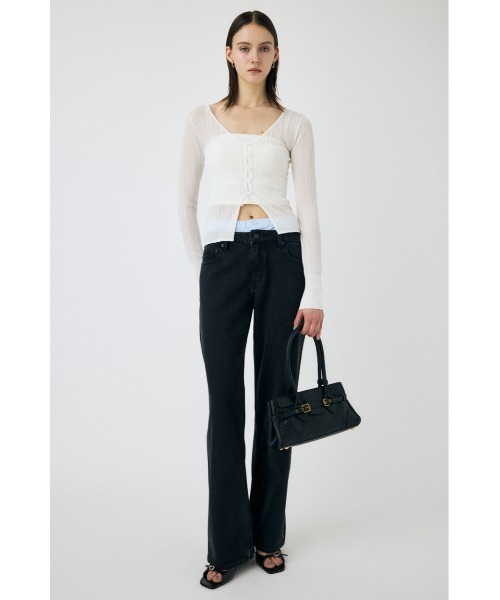 MOUSSY(マウジー)の「SHEER CABLE カーディガン(カーディガン/ボレロ・レディース・ホワイト/レッド/ブラック・FREE)」の19枚目の写真
