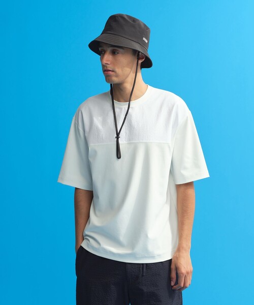 MACKINTOSH PHILOSOPHY(マッキントッシュ フィロソフィー)の「COOLDOTS フロントコンビTシャツ(Tシャツ/カットソー・メンズ・ライトベージュ/ダークネイビー/ホワイト・40/38)」の4枚目の写真