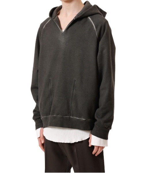 VEIN (ヴェイン)の「ジャンベルカテリー コールドダイド スリットフーディー / JUMBERCA TERRY COLD DYED SLIT HOODIE(パーカー・メンズ・グレー/ライトイエロー・3/2/1)」の3枚目の写真